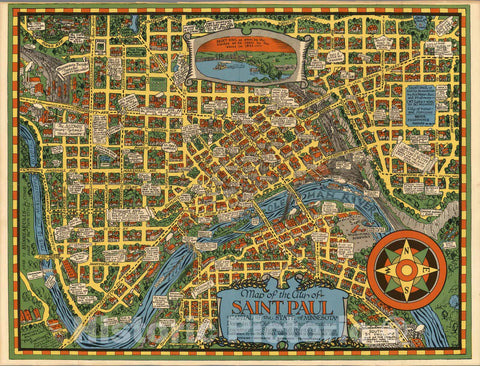 Historic Map : Saint Paul. Capital of the State of Minnesota. 1931 - Vintage Wall Art