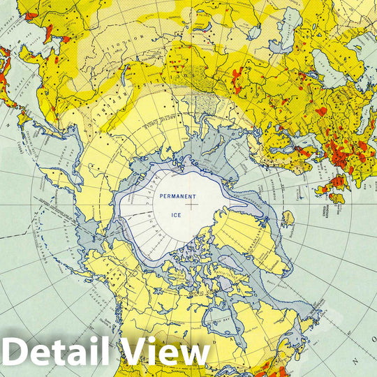 Historic Map : U.S. Air Force. Economic Chart GH-8a, Northern Hemisphere. 1957 - Vintage Wall Art