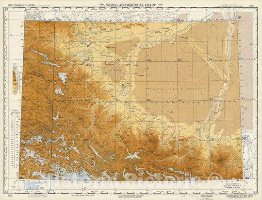 Historic Map : World Aeronautical Chart. Yarkand River (335). 1951 - Vintage Wall Art