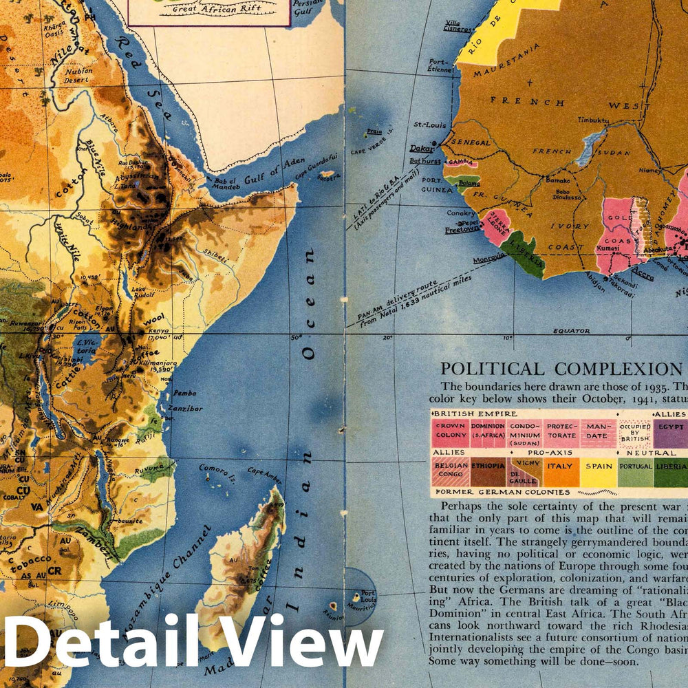 Historic Map : Africa in maps. Richard Edes Harrison, Sept. 1941, 1941 - Vintage Wall Art