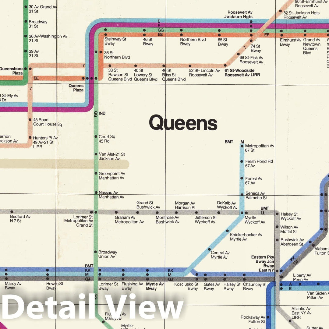 Historic Map - The Metropolitan Transportation Authority revised map of the rapid transit facilities of New York City Transit Authority, 1972 - Vintage Wall Art