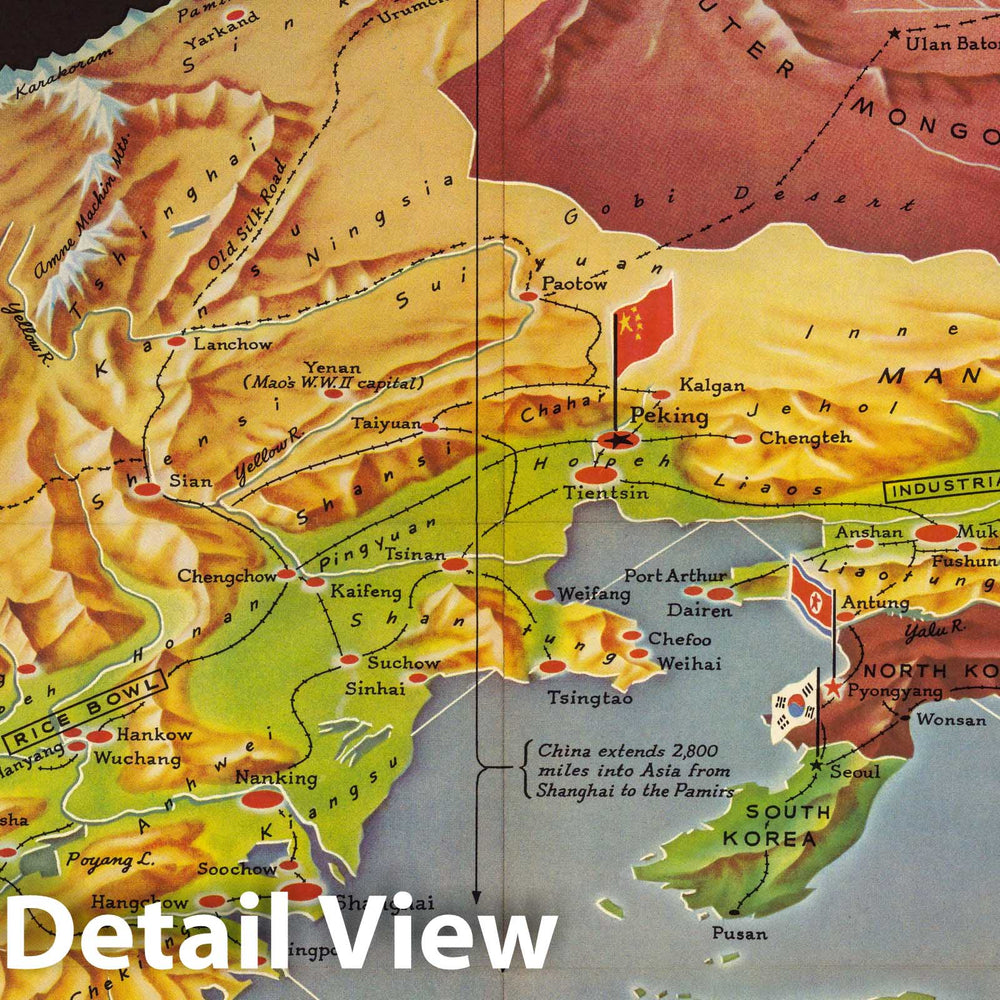 Historic Map : Red china 1955 - Vintage Wall Art