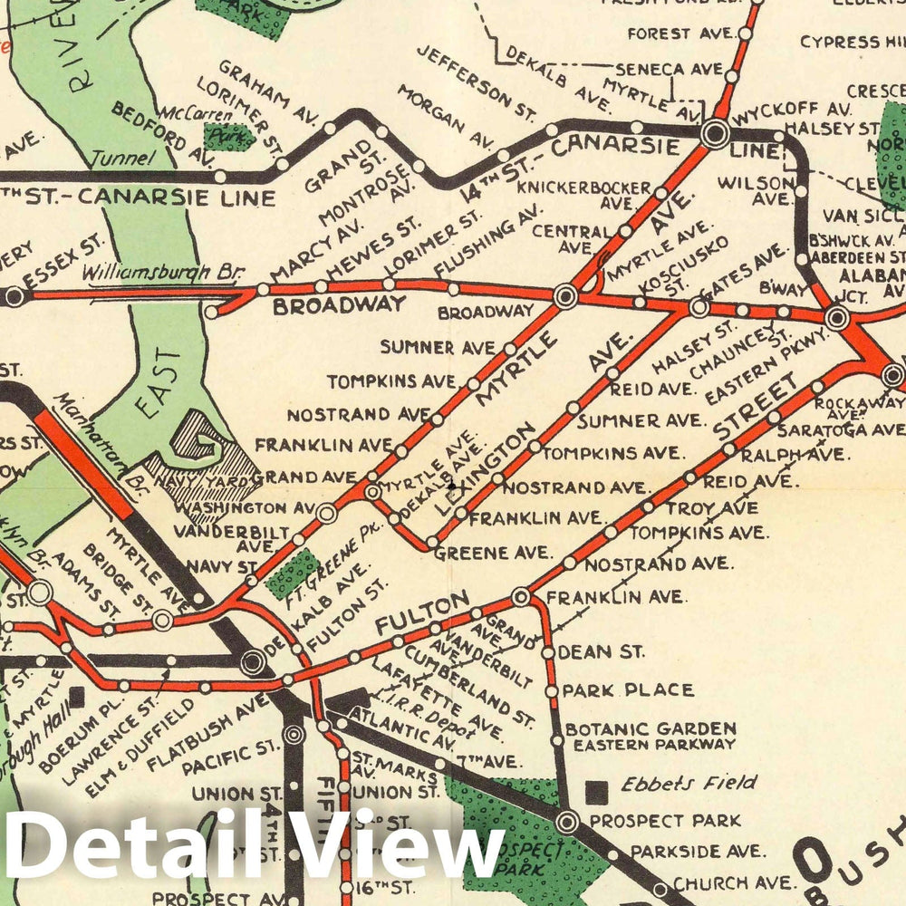 Historic Map : Pocket Map, BMT Rapid Transit Lines : Travel guide to World's Fair 1939 - Vintage Wall Art