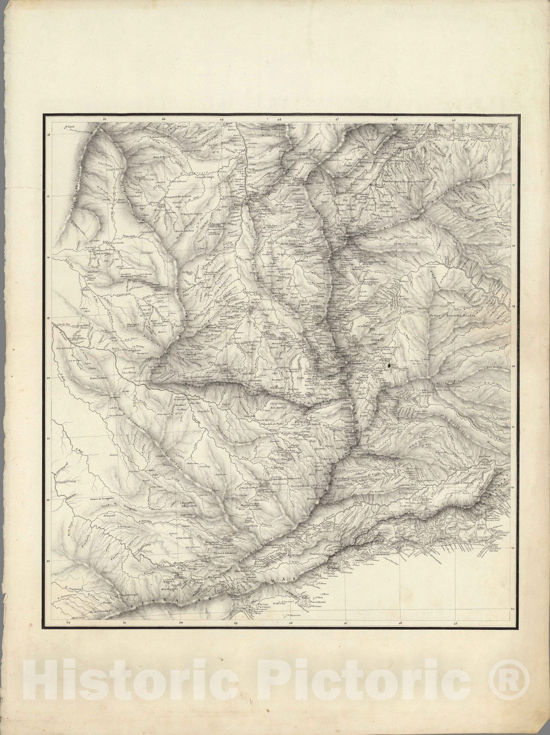 Historic Map : Brazil, Karte von Ost-Brasilien 1831 v3 , Vintage Wall Art