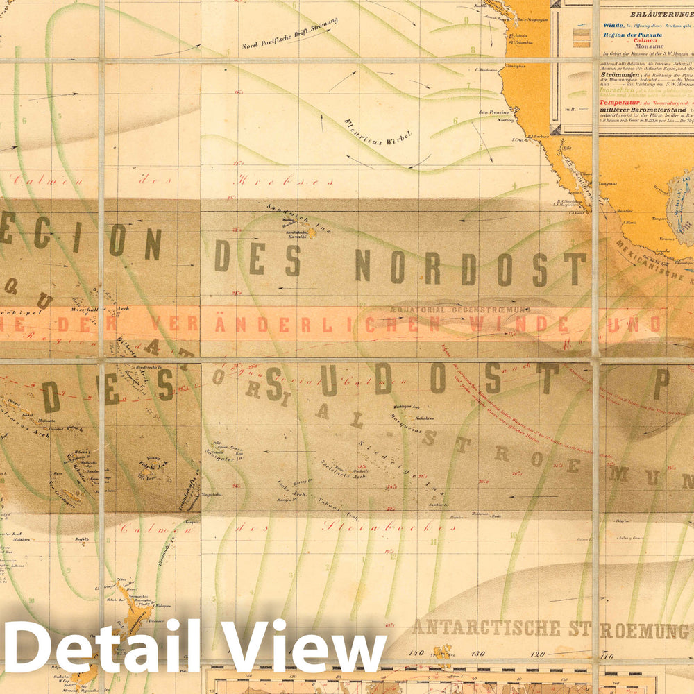 Historic Map : Case Map, Zu Dr. Jileks Oceanografie 1880 - Vintage Wall Art