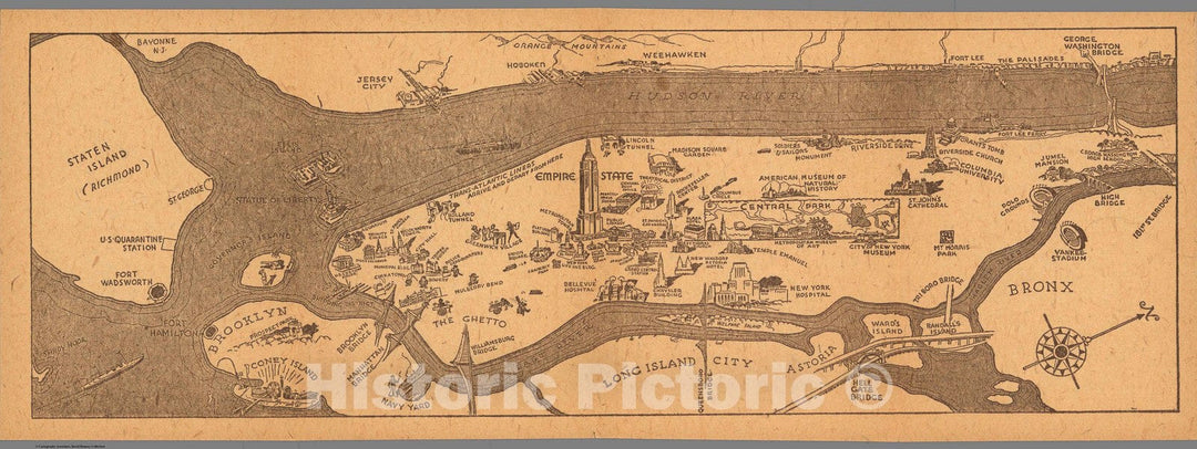 Historic Map : New York City., 1940, Vintage Wall Decor