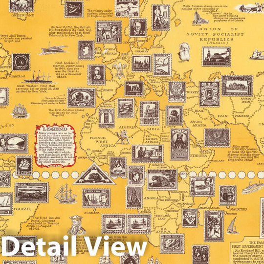 Historic Map : The pictorial map : A world of stamps, 1947 v2