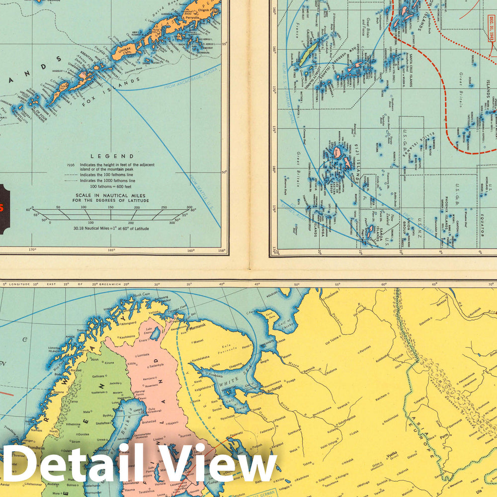 Historic Map : Aleutian Islands, Alaska. Europe, Mediterranean and North Africa. Southwest Pacific. 1942 v2 - Vintage Wall Art