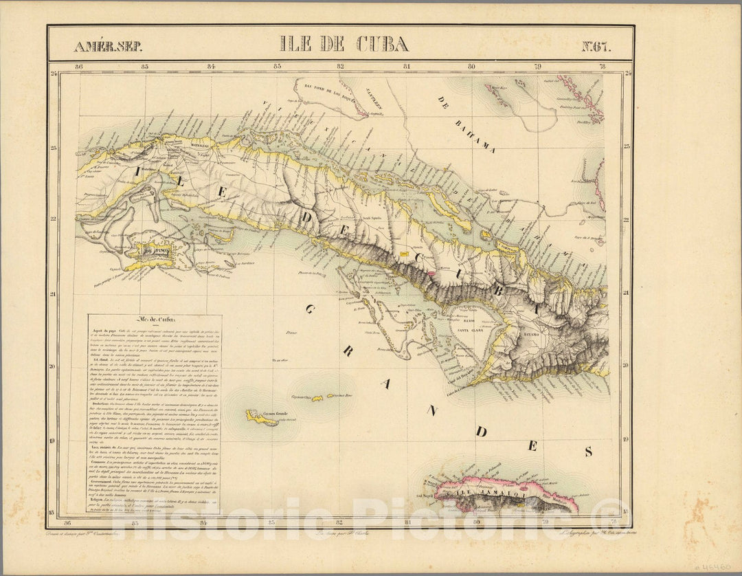 Historic Map : Cuba, Cuba. Amer. Sep. 67. 1825 , Vintage Wall Art