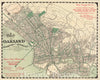Historic Map : Map of Oakland, Alameda and Berkeley. Copyright, 1906 - Vintage Wall Art