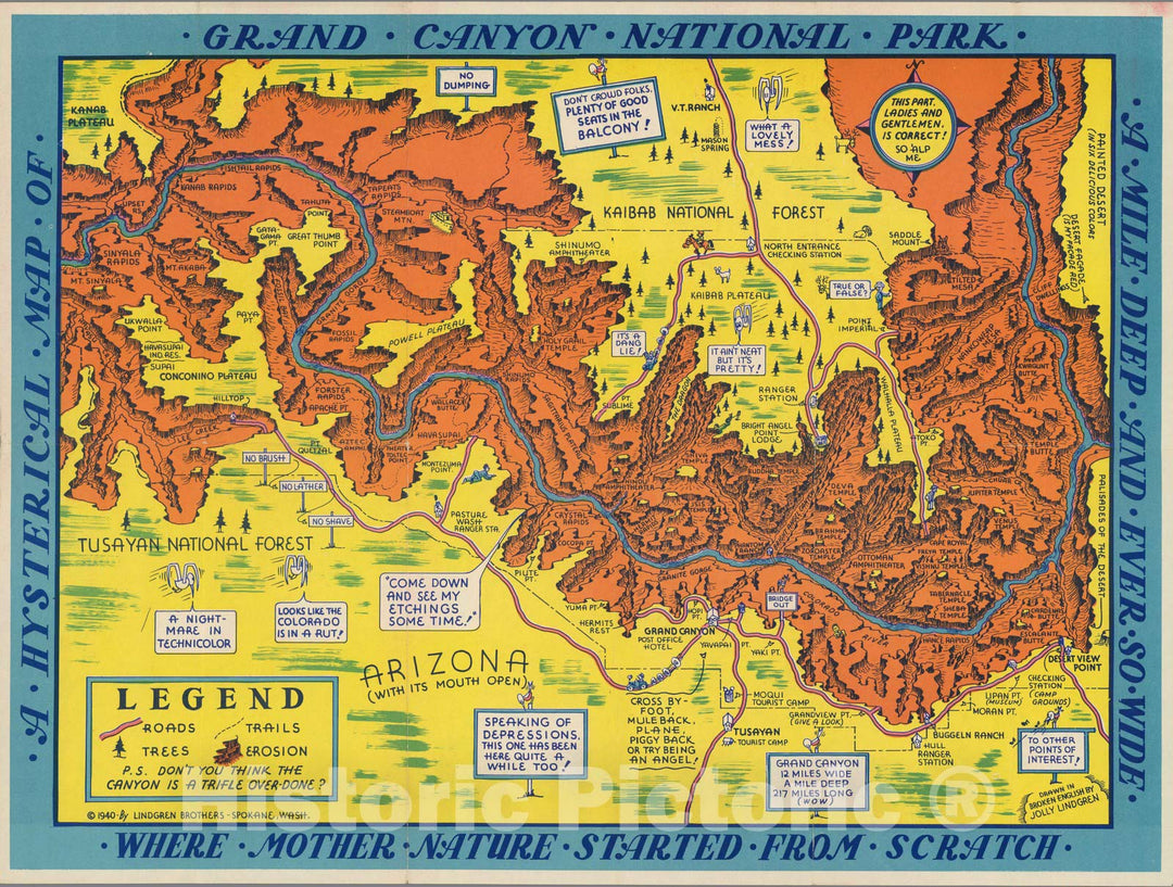 Historic Map : A Hysterical Map of the Grand Canyon National Park, 1940 v1