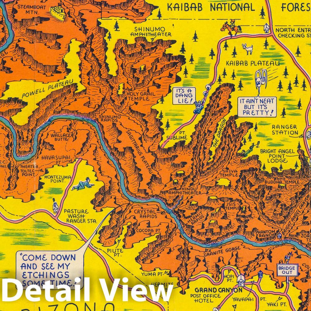 Historic Map : A Hysterical Map of the Grand Canyon National Park, 1940 v1