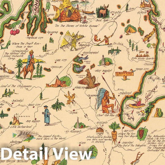 Historic Map - A friendly service map of the Commonwealth of Michigan, 1940 v1