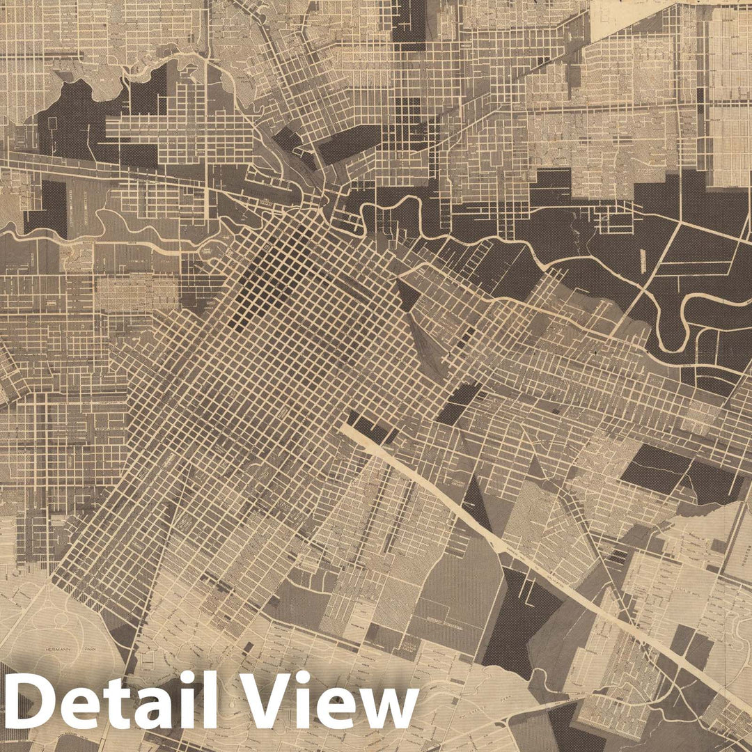 Historic Map : Zoning district map : Houston, Texas. December 15, 1947 - Vintage Wall Art