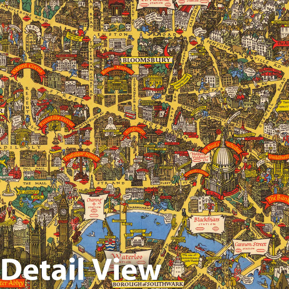 Historic Map : London Town 1953 - Vintage Wall Art