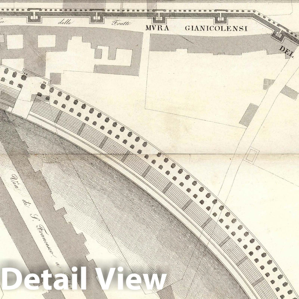 Historic Map : Italy , Rome (Italy), TAV XI .A-B Pianta topografica della parte media di Roma antica 1847 , Vintage Wall Art