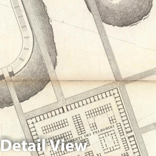 Historic Map : Italy , Rome (Italy), TAV XV .A-B Pianta topografica della parte media di Roma antica 1847 , Vintage Wall Art