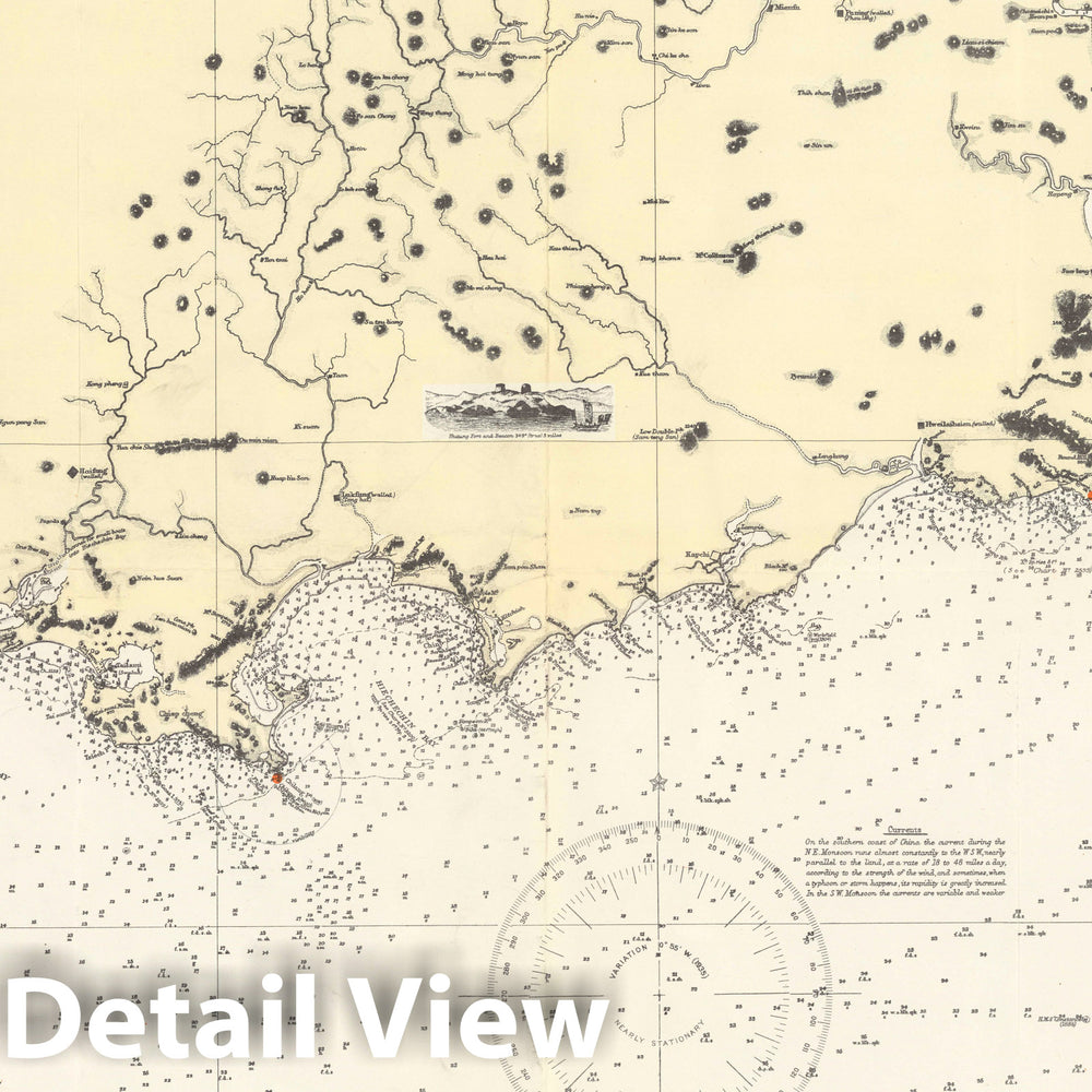 Historic Map : Asia. China - Southeast Coast : Hong Kong to Brothers 1935 - Vintage Wall Art