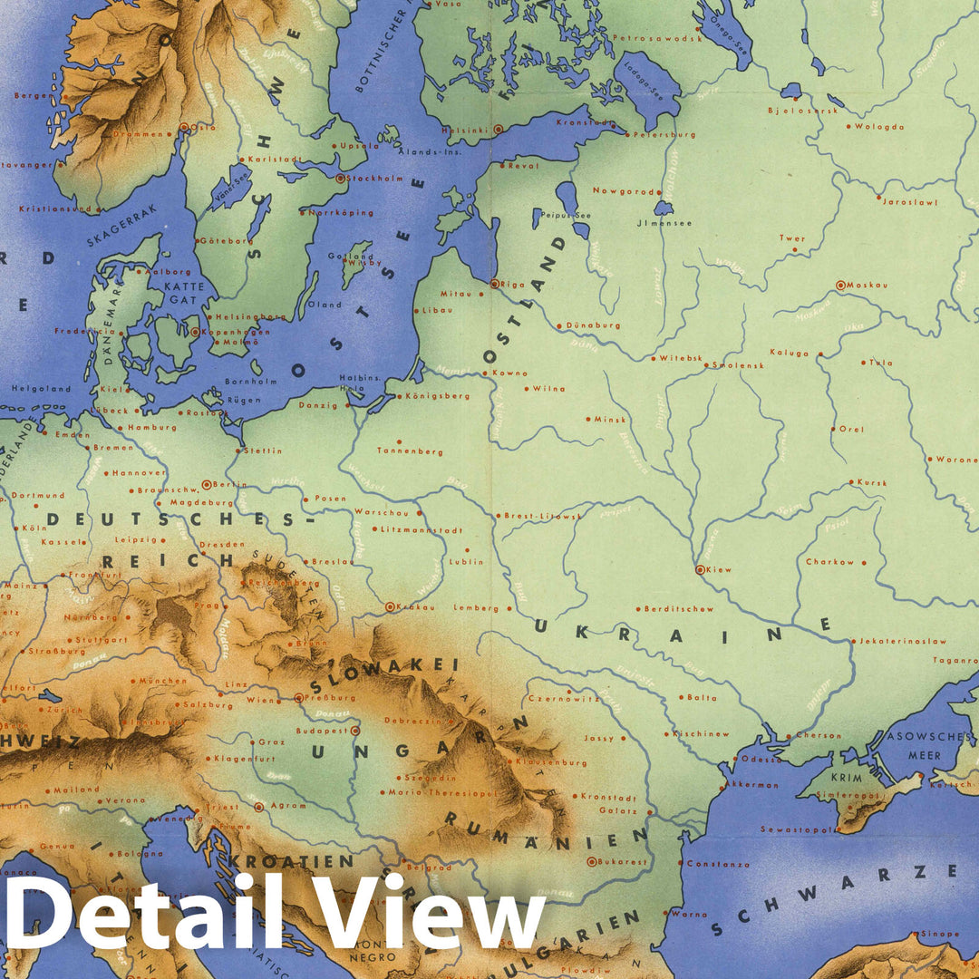 Historic Map : Asia Minor, Europe Arbeitskarte fur das Kriegsge-Schehen : 1. Teil: Europa, Kleinasien, Nordafrika 1943 , Vintage Wall Art