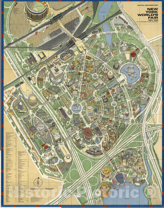 Historic Map - Official Souvenir Map, New York World's Fair, 1964/1965. By the Editors of Time-Life Books. V1