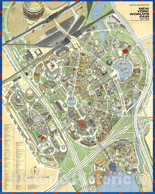 Historic Map - Official Souvenir Map, New York World's Fair, 1964/1965. By the Editors of Time-Life Books. V1