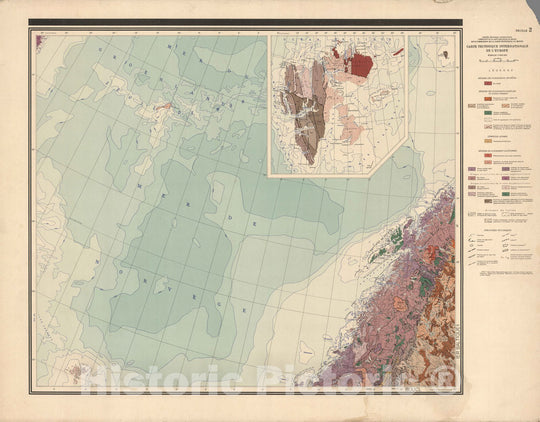 Historic Map : Feuille 2. Carte Tectonique Internationale de L'Europe. 1962 - Vintage Wall Art