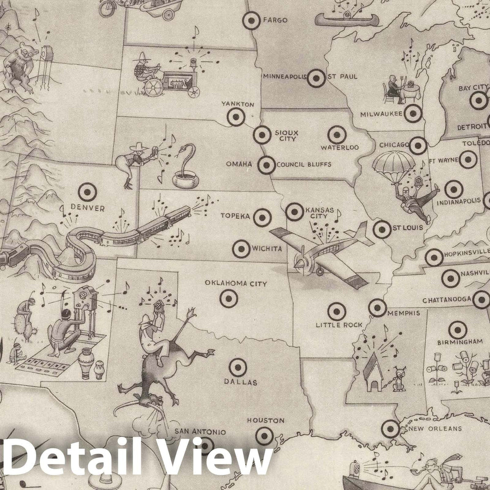 Historic Map : Radio Map of the United States, 1930 - Vintage Wall Art