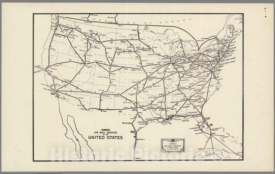 Historic Map : Calgary to England Mail Service, Domestic Air Mail Service in the United States. 1939 - Vintage Wall Art