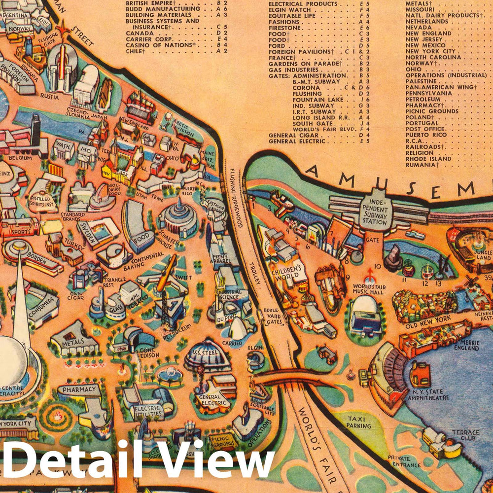 Historic Map : The New Yorker's Map of the World of Tomorrow, New York 1939 World's Fair, 1939 - Vintage Wall Art