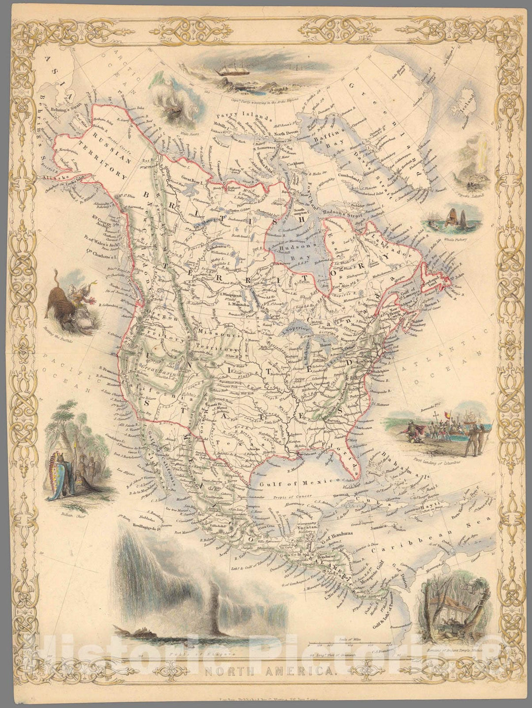 Historic Map : North America. 1850 - Vintage Wall Art