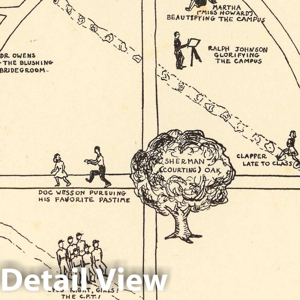 Historic Map : Flying over Howard College 1943 - Vintage Wall Art