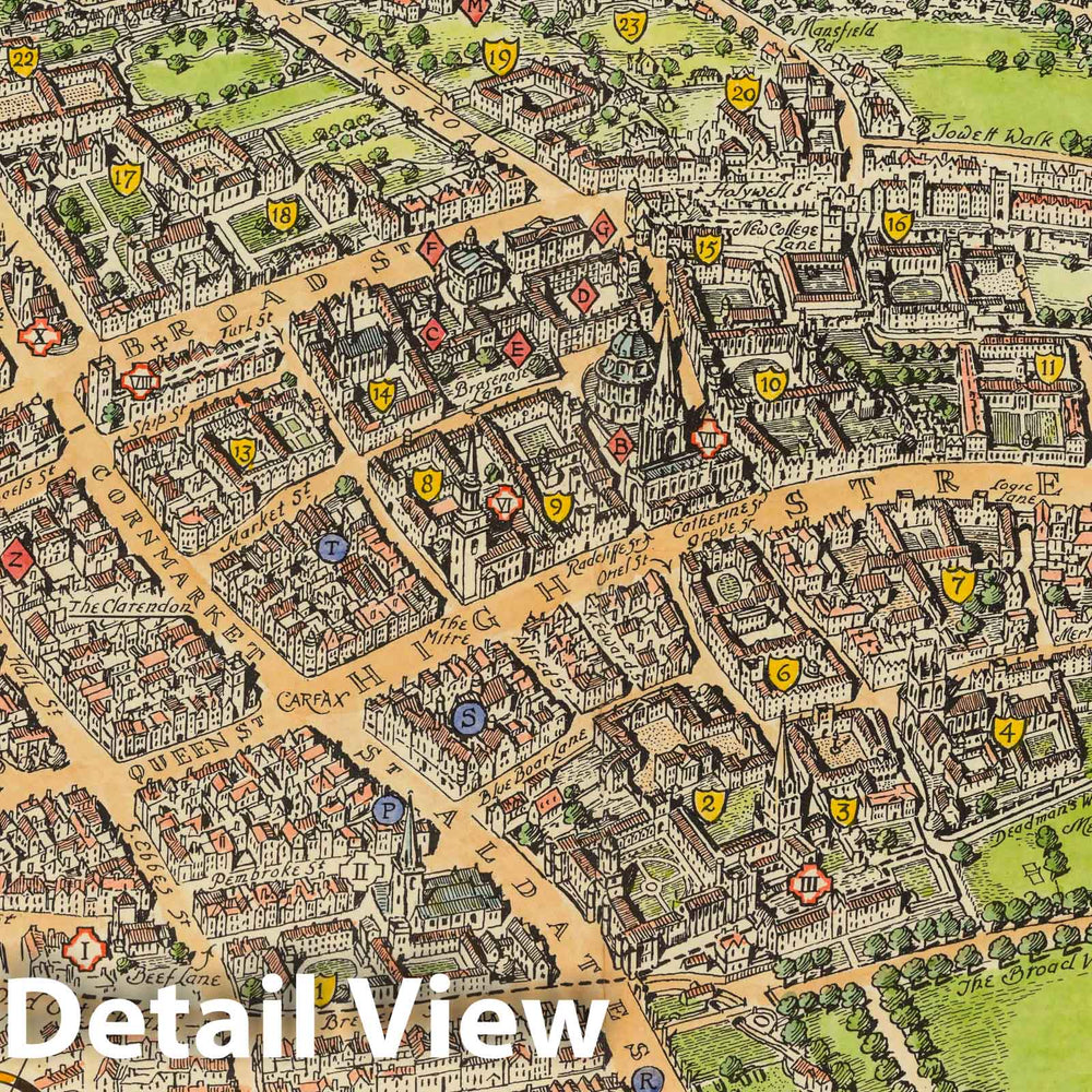 Historic Map : Oxford : No. 2 of the wayabout series of pictorial maps, 1936 - Vintage Wall Art