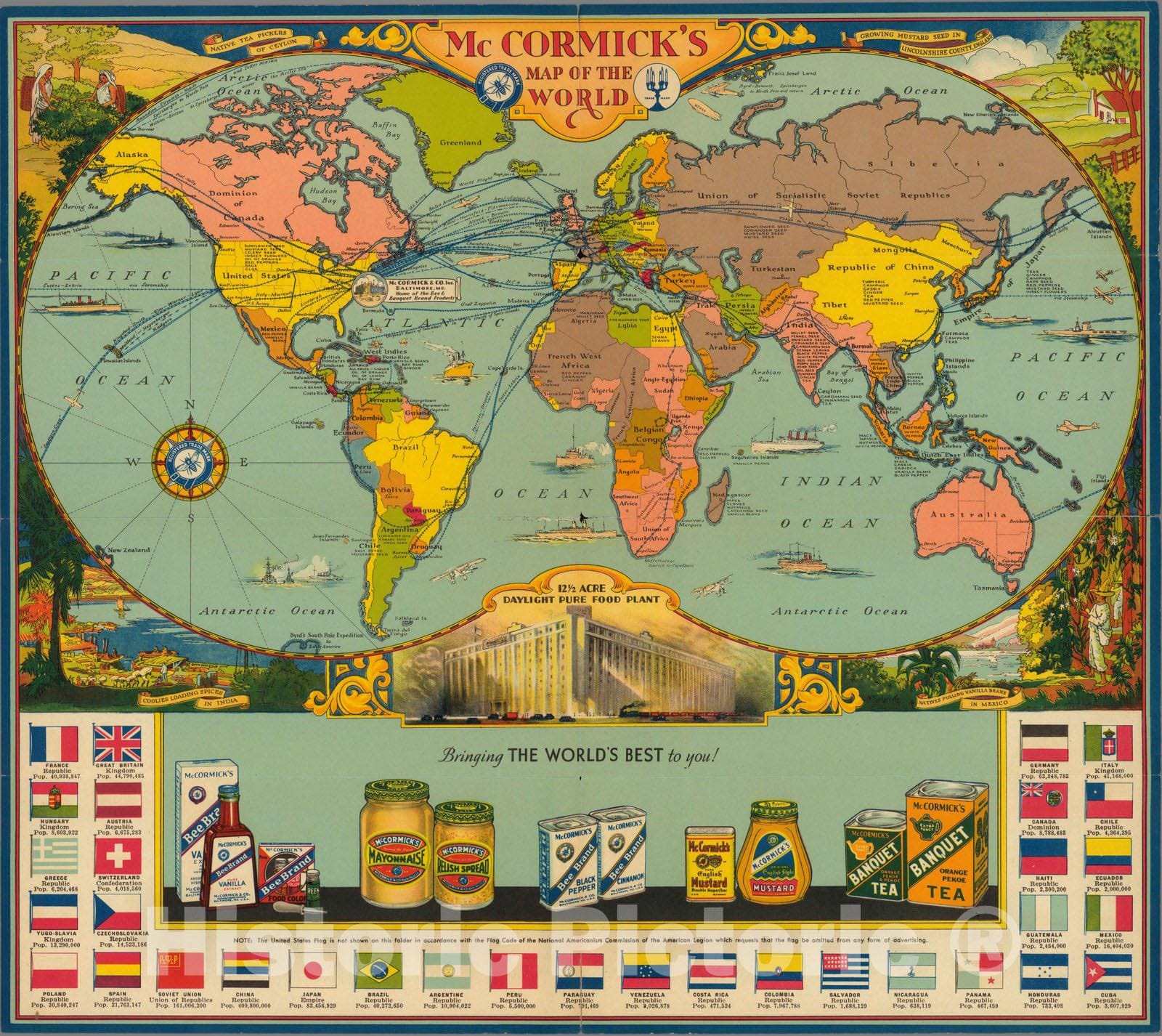 Historic Map : McCormick's map of the world, 1933 - Vintage Wall Art