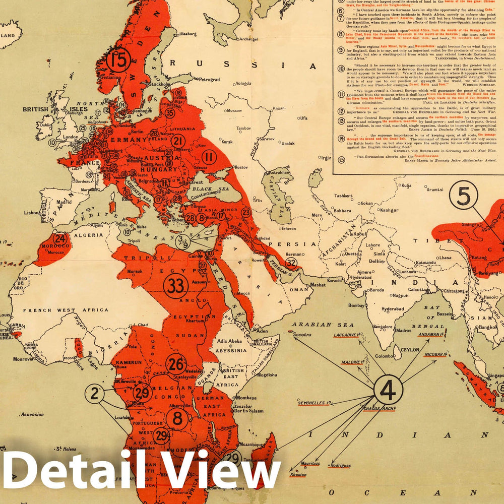 Historic Map : What Germany wants. Her claims as set forth by leaders of German thought. 1916 - Vintage Wall Art