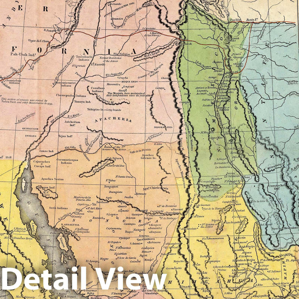 Historic Map : Map of California New Mexico Texas &c, 1849 - Vintage Wall Art