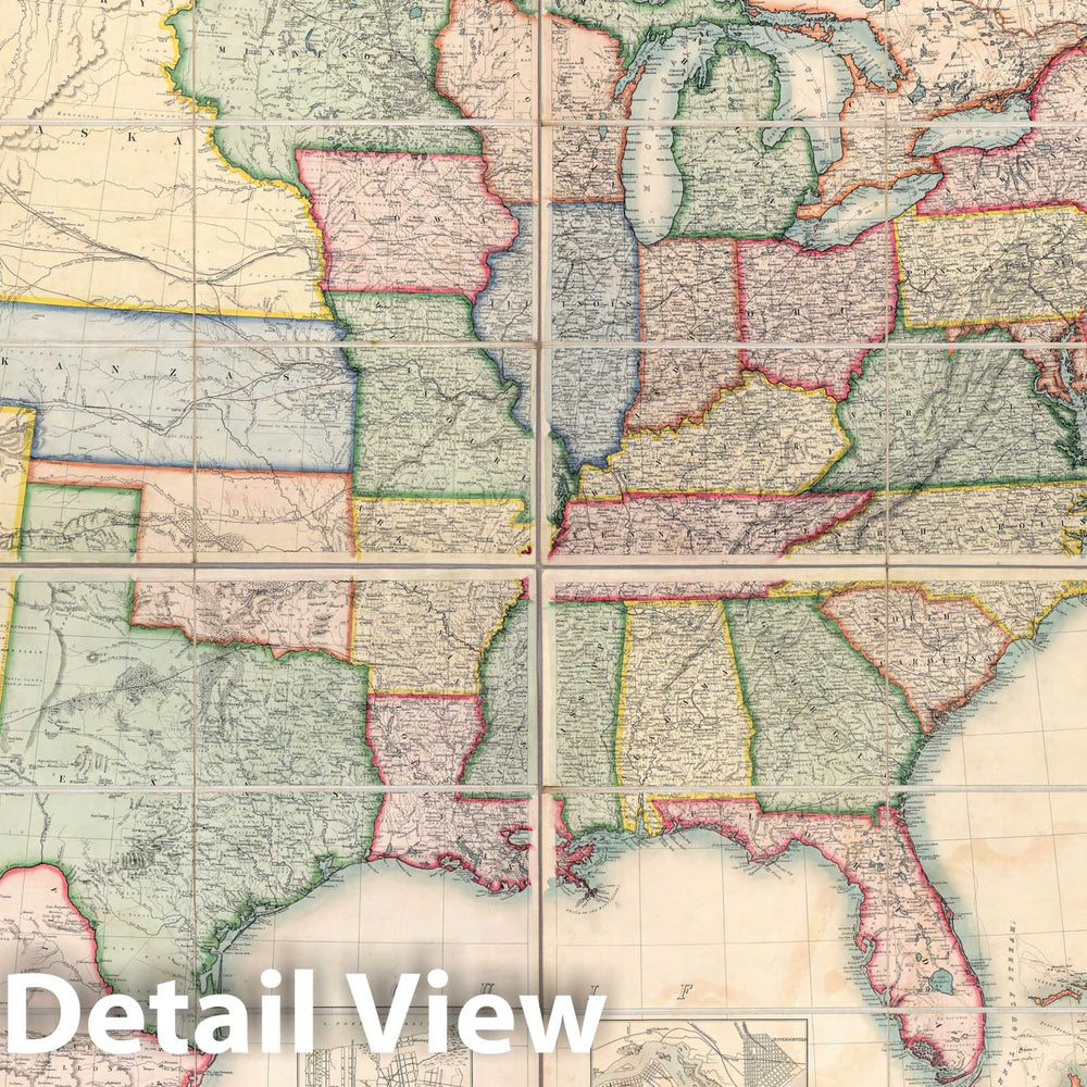 Historic Map : Map of The United States, British & Central America, 1857 - Vintage Wall Art