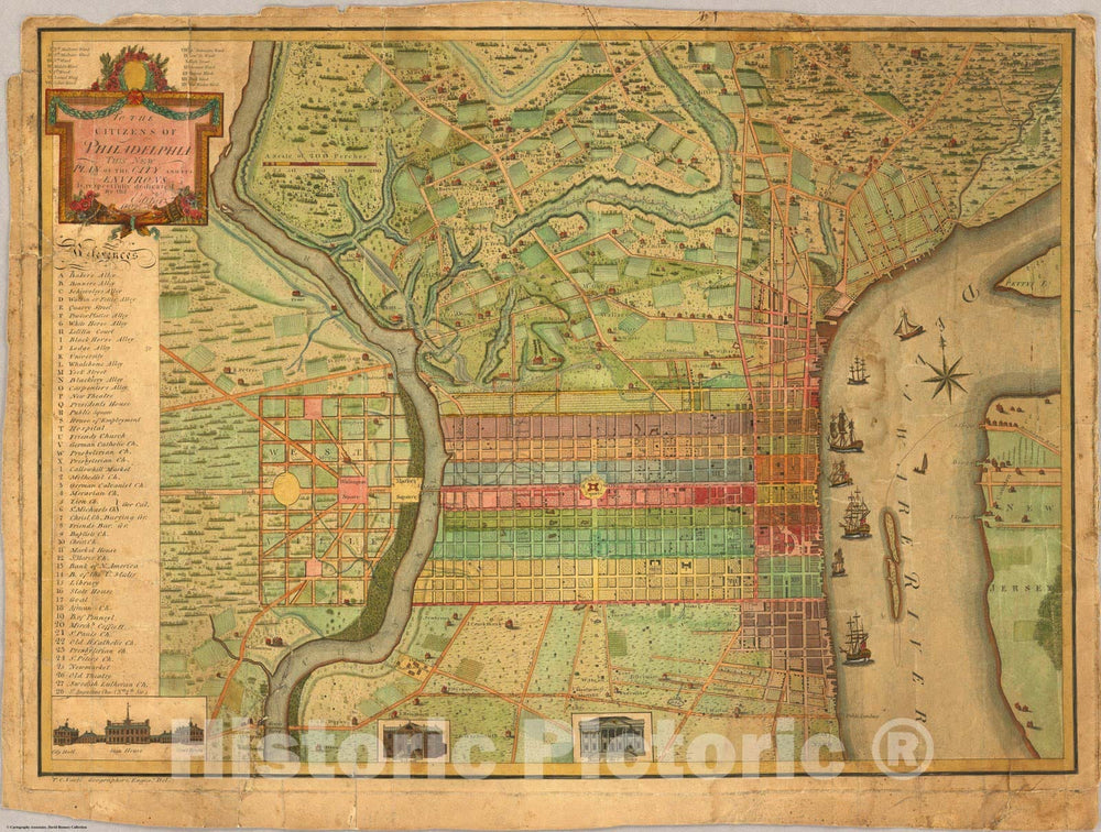 Historic Map - Philadelphia. 1802 - Vintage Wall Art