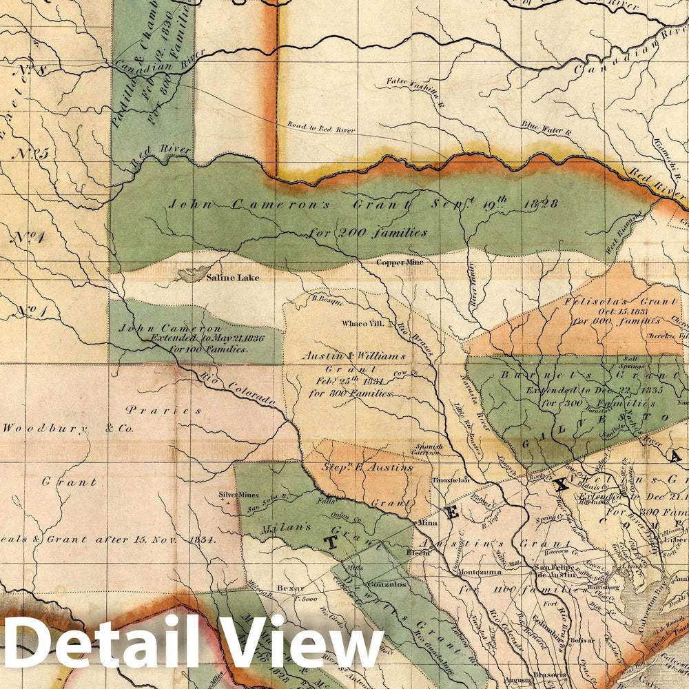 Historic Map : Pocket Map, Texas, By David H Burr. 1835 - Vintage Wall Art