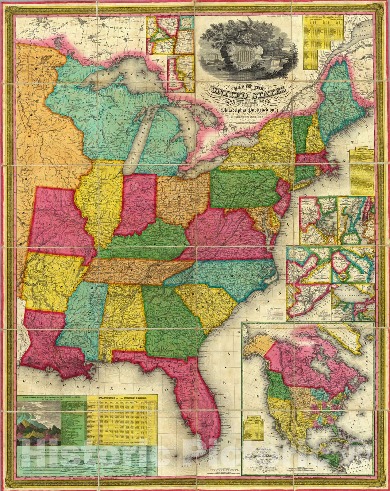 Historic Map : Map of the United States, 1831 - Vintage Wall Art