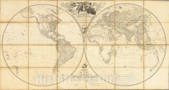 Historic Map : Map of the World.Exhibiting.the.Researches of Capn. James Cook, 1808 - Vintage Wall Art