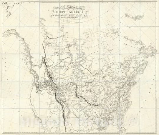 Historic Map : Case Map, New Discoveries in the Interior Parts of North America. 1814 - Vintage Wall Art