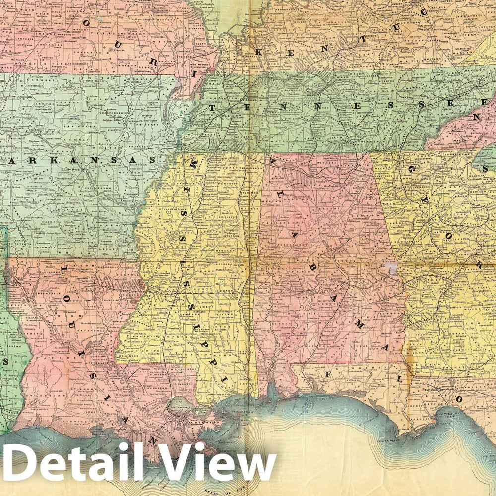 Historic Map : Lloyd's Map of The Southern States, 1861 - Vintage Wall Art