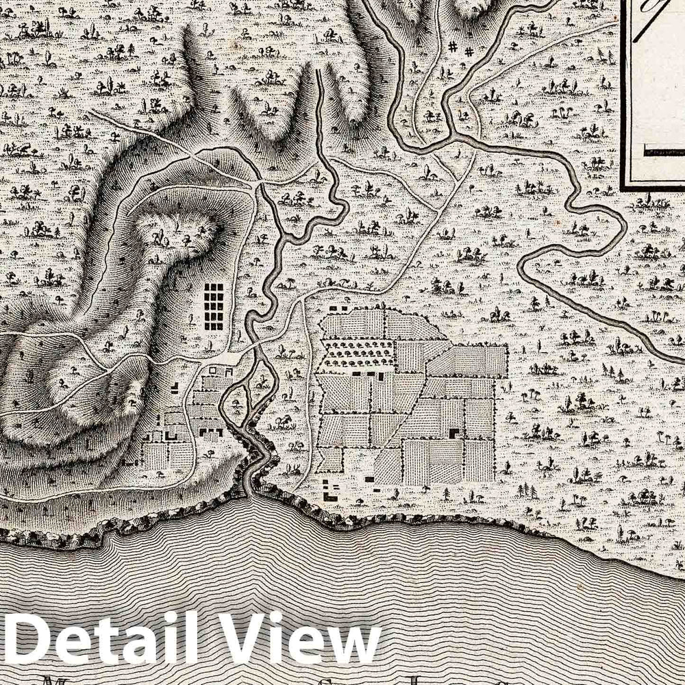 Historic Wall Map : Cape Girardo, Missouri, Mississippi River Plan of Cape Girardo. 1796 , Vintage Wall Art