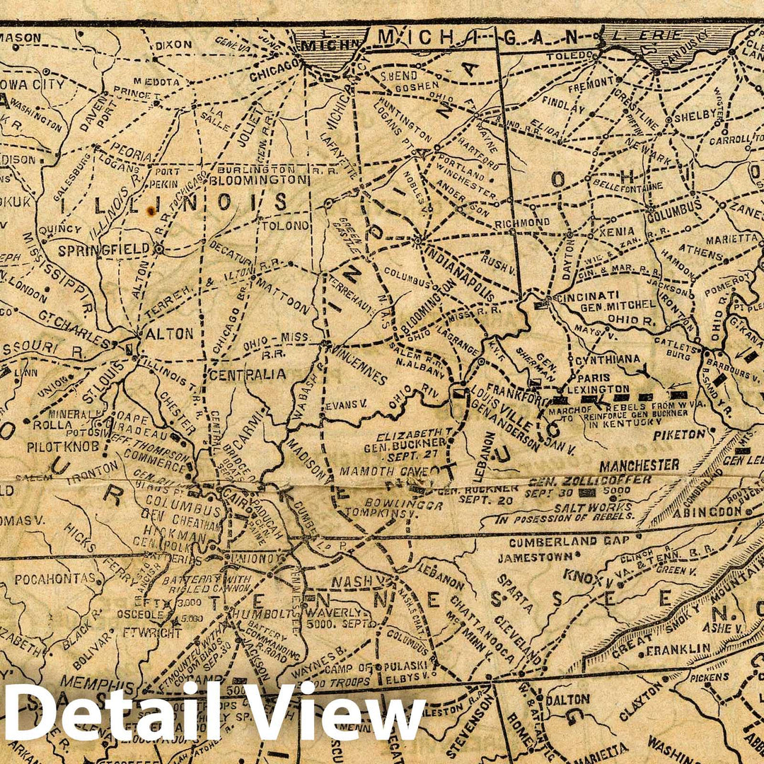 Historic Map : War Maps And Diagrams. Our Naval And Military Operations At A Glance, 1861 - Vintage Wall Art