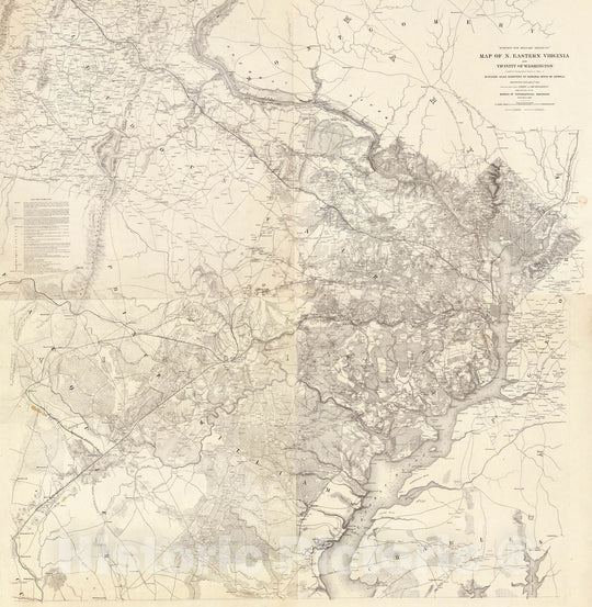 Historic Map : Map of N. Eastern Virginia And Vicinity of Washington, 1862 - Vintage Wall Art