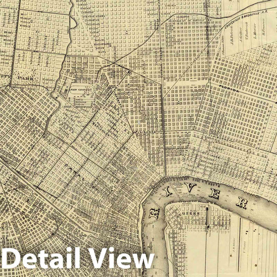 Historic Map - World's Industrial and Cotton Centennial Exposition, New Orleans, La. Plan No. 2 of the City of New Orleans, 1885 - Vintage Wall Art