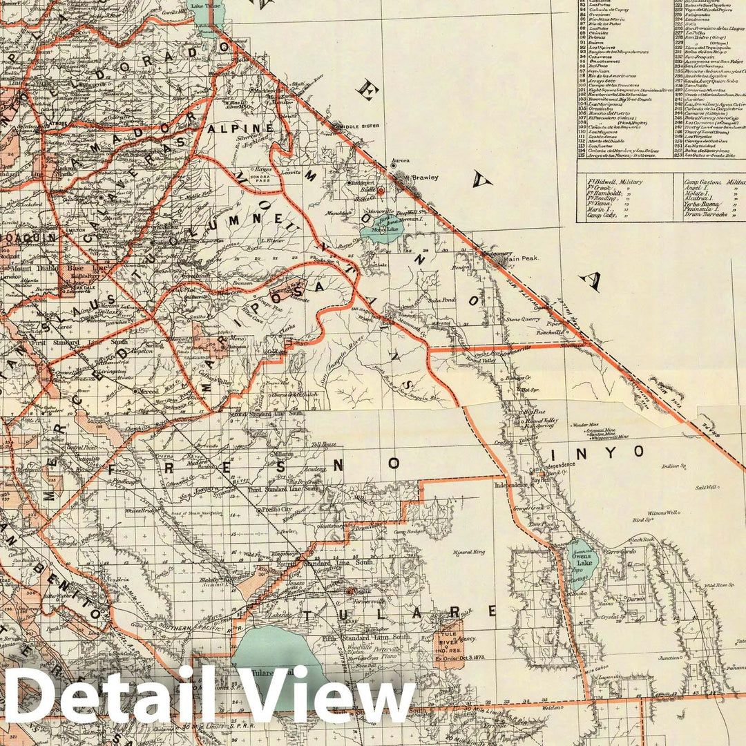 Historic Map : Department of The Interior General Land office Map - State of California. 1879 - Vintage Wall Art