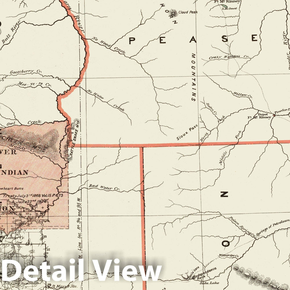 Historic Map - Department of The Interior General Land office Map - Territory of Wyoming. 1879 - Vintage Wall Art