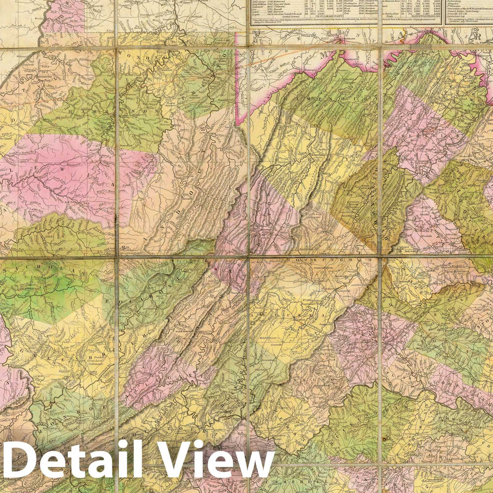 Historic Map : the State of Virginia, 1827 - Vintage Wall Art