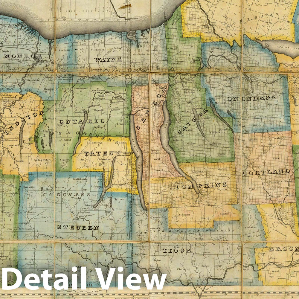 Historic Map : Map of the Western Part of the State of New York, 1825 - Vintage Wall Art